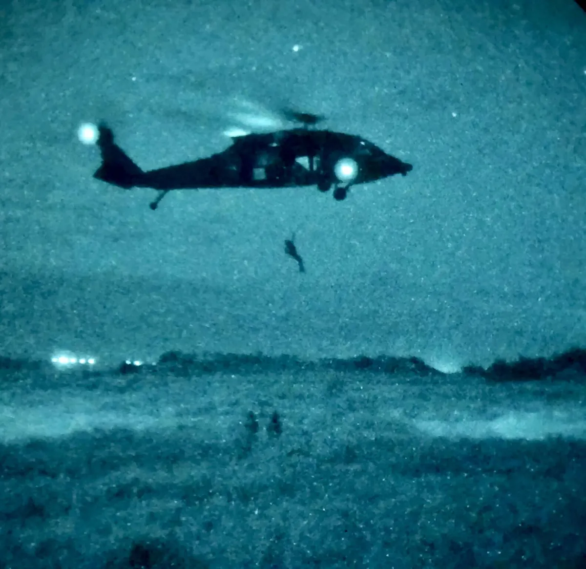 NVG helocast over water
